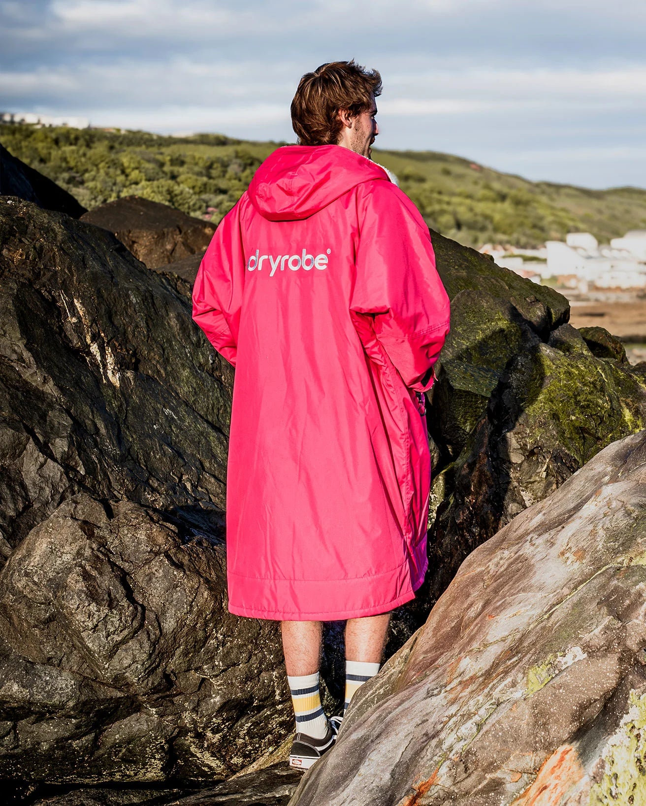 NEW dryrobe® ADVANCE LONG SLEEVE - PINK/LIGHT GREY