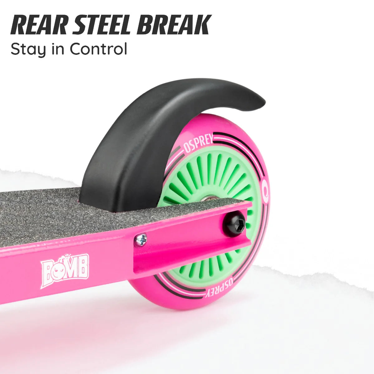 OSPREY 'BOMB' STUNT SCOOTER - PINK/GREEN