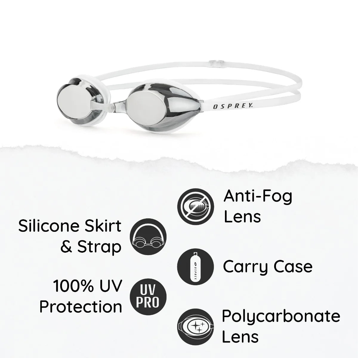 OSPREY KIDS PRO RACE GOGGLES - WHITE