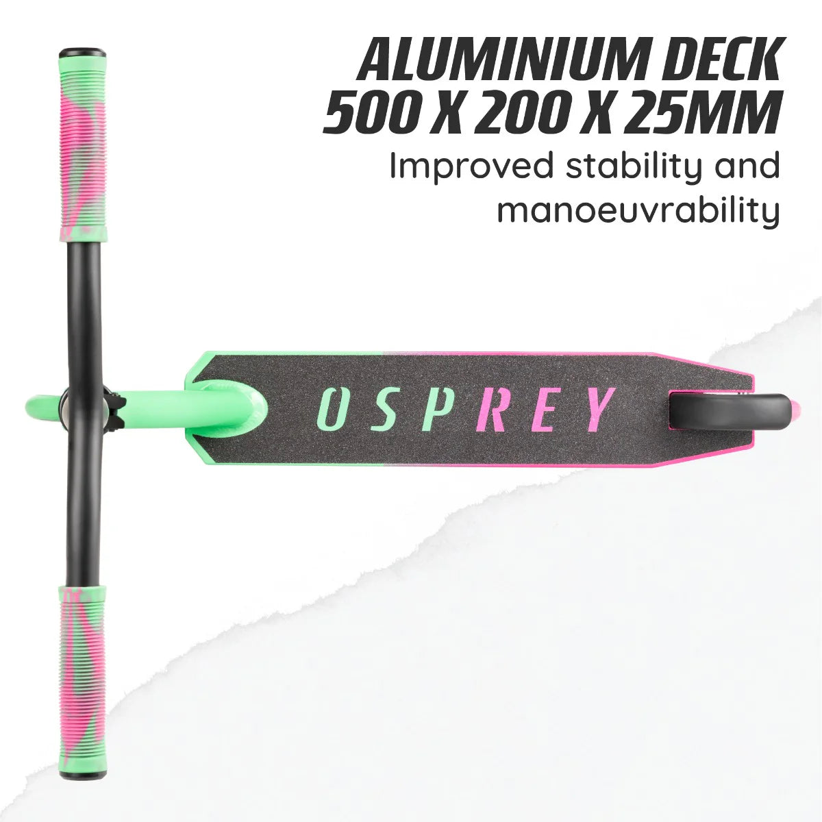 OSPREY 'BOMB' STUNT SCOOTER - PINK/GREEN