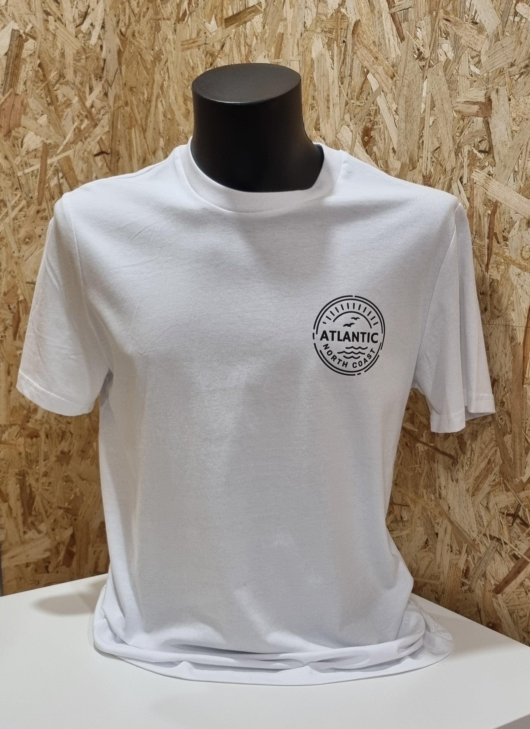 ATLANTIC APPAREL 'HORIZON' SHORT SLEEVE UNISEX T-SHIRT - WHITE