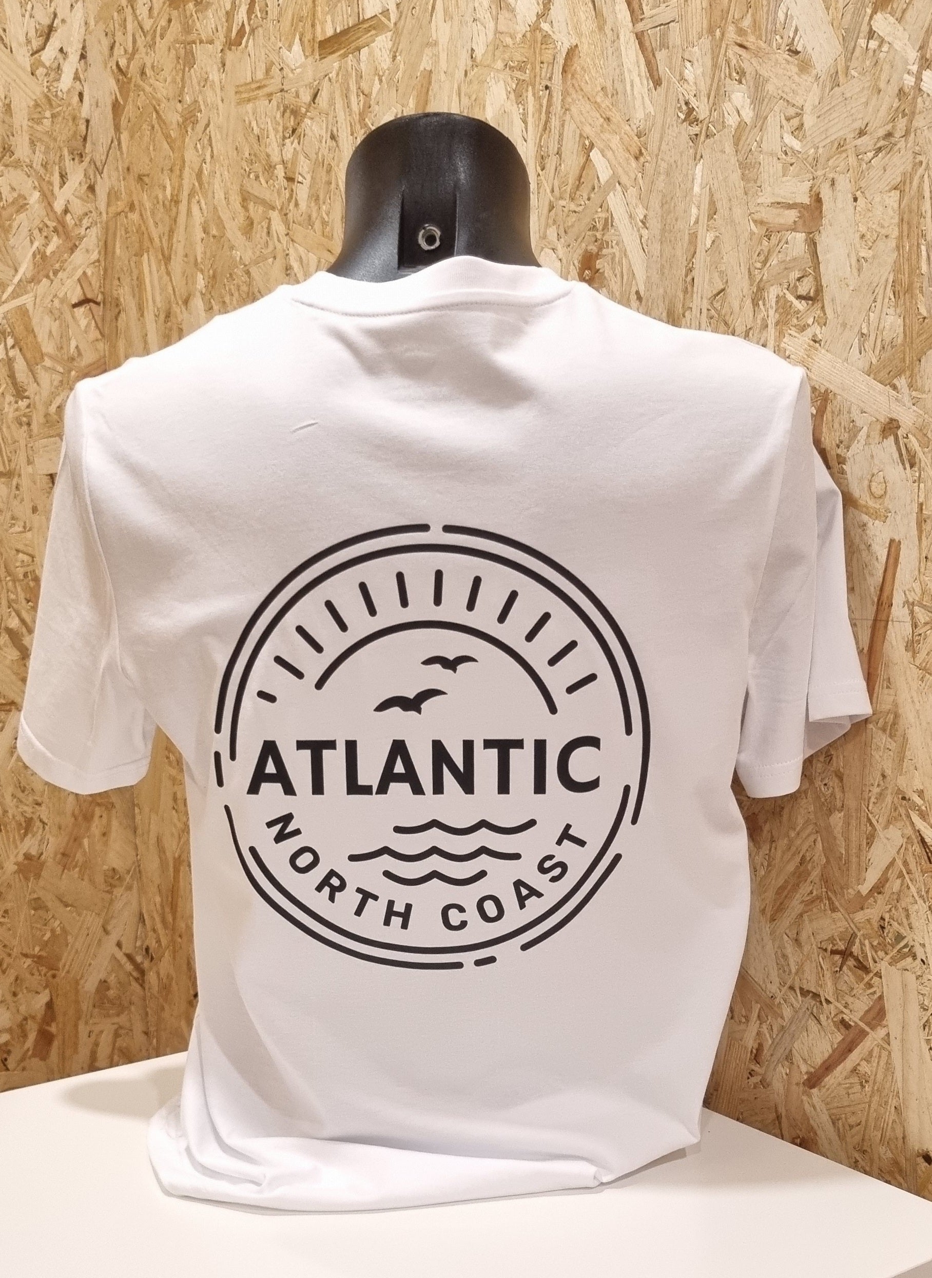 ATLANTIC APPAREL 'HORIZON' SHORT SLEEVE UNISEX T-SHIRT - WHITE