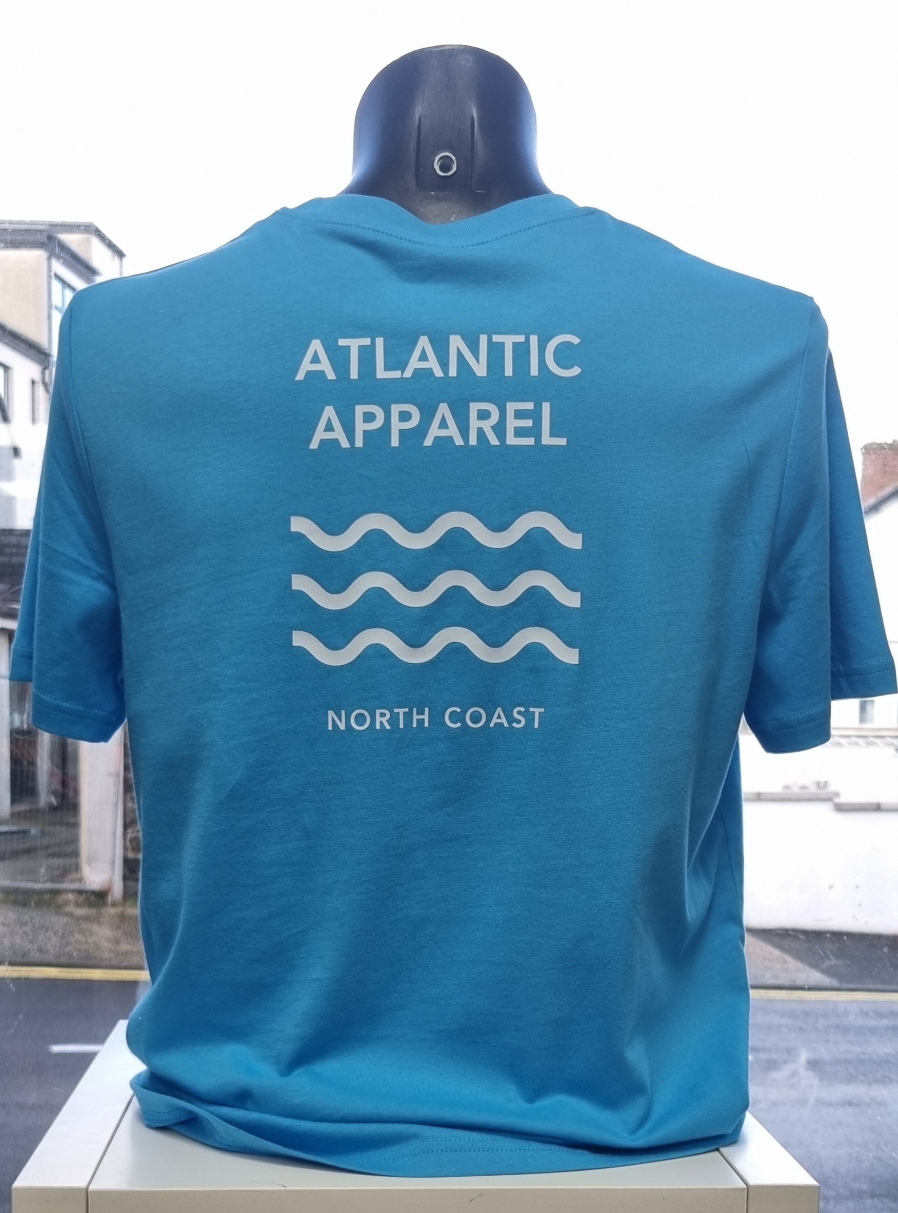 Atlantic Apparel 'Waveline' Short Sleeve Unisex T-Shirt - Aqua Blue