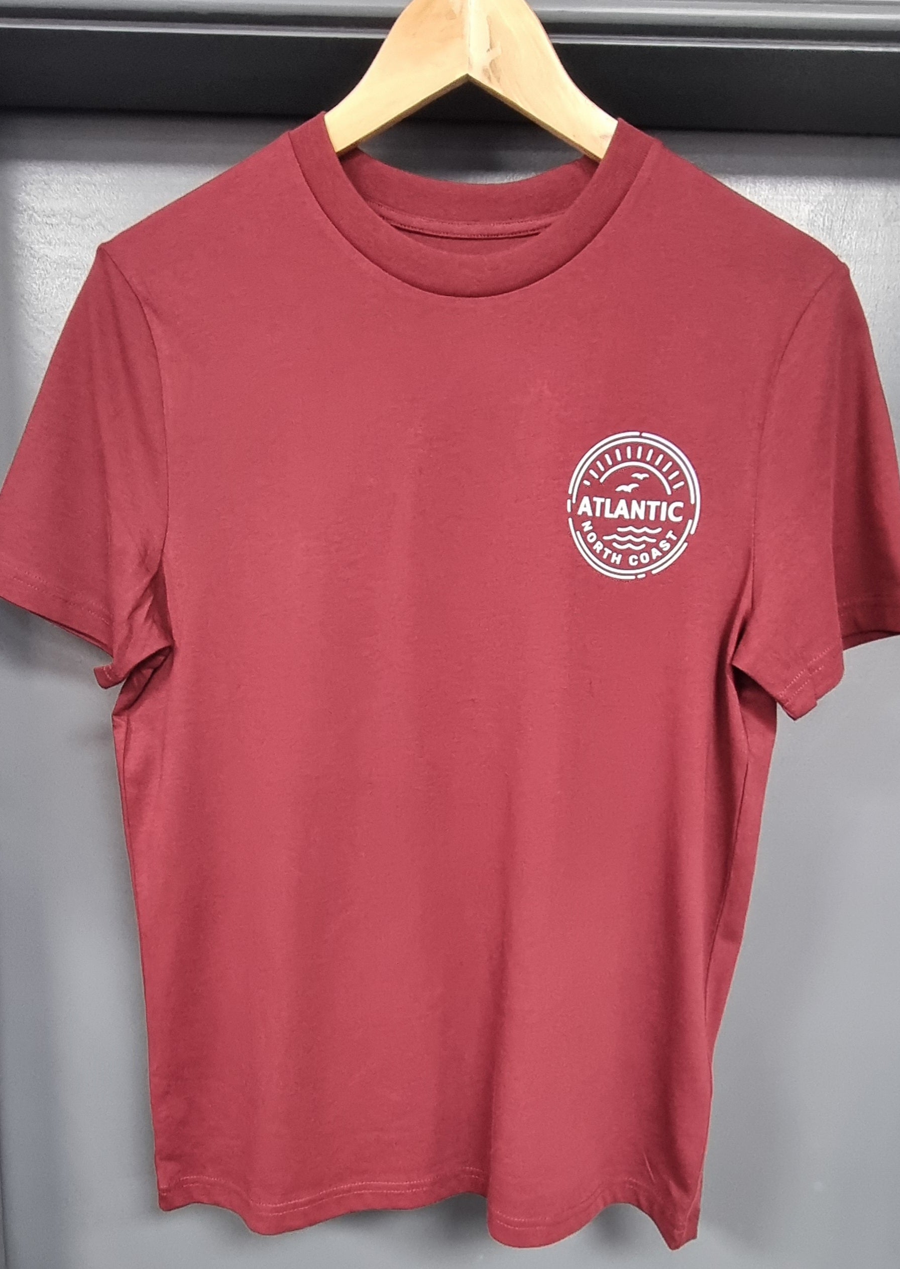 Atlantic Apparel 'Horizon' Short Sleeve Unisex T-Shirt - Burgundy