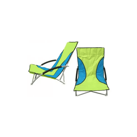 FOLDING BEACH CHAIR - GREEN/BLUE - Atlantic Kayaks & Leisure