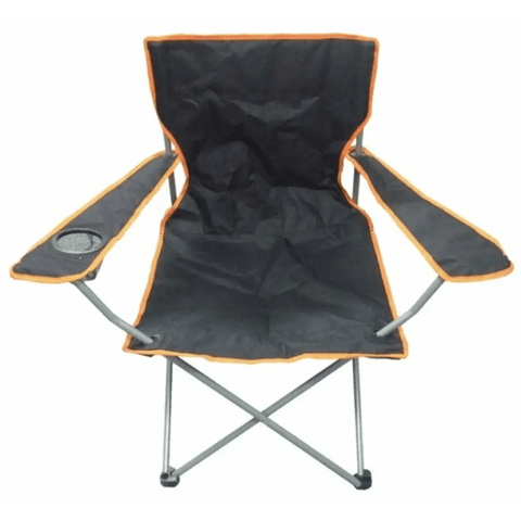 FOLDING CAMP CHAIR - BLACK / ORANGE - Atlantic Kayaks & Leisure