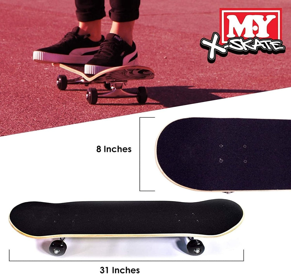 Almencla Skateboard Complet Double Kick Support Entièrement