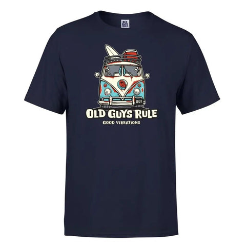 OLD GUYS RULE 'GOOD VIBES III' T-SHIRT - NAVY - Atlantic Kayaks & Leisure