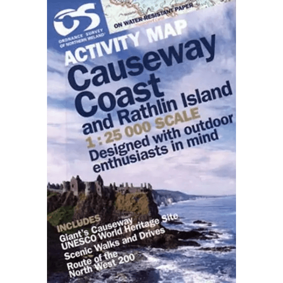 OS NORTHERN IRELAND ACTIVITY MAP - CAUSEWAY COAST & RATHLIN ISLAND - Atlantic Kayaks & Leisure