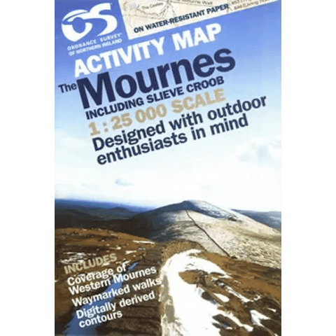 OS NORTHERN IRELAND ACTIVITY MAP - THE MOURNES INCLUDING SLIEVE CROOB - Atlantic Kayaks & Leisure