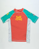 SALTROCK 'SURF SISTER' S/S RASH KIDS VEST - PINK
