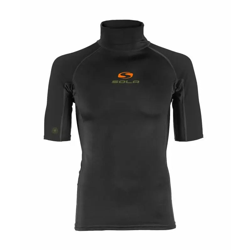 SOLA ADULT SHORT SLEEVE UV50 RASH VEST BLACK Atlantic Kayaks & Leisure