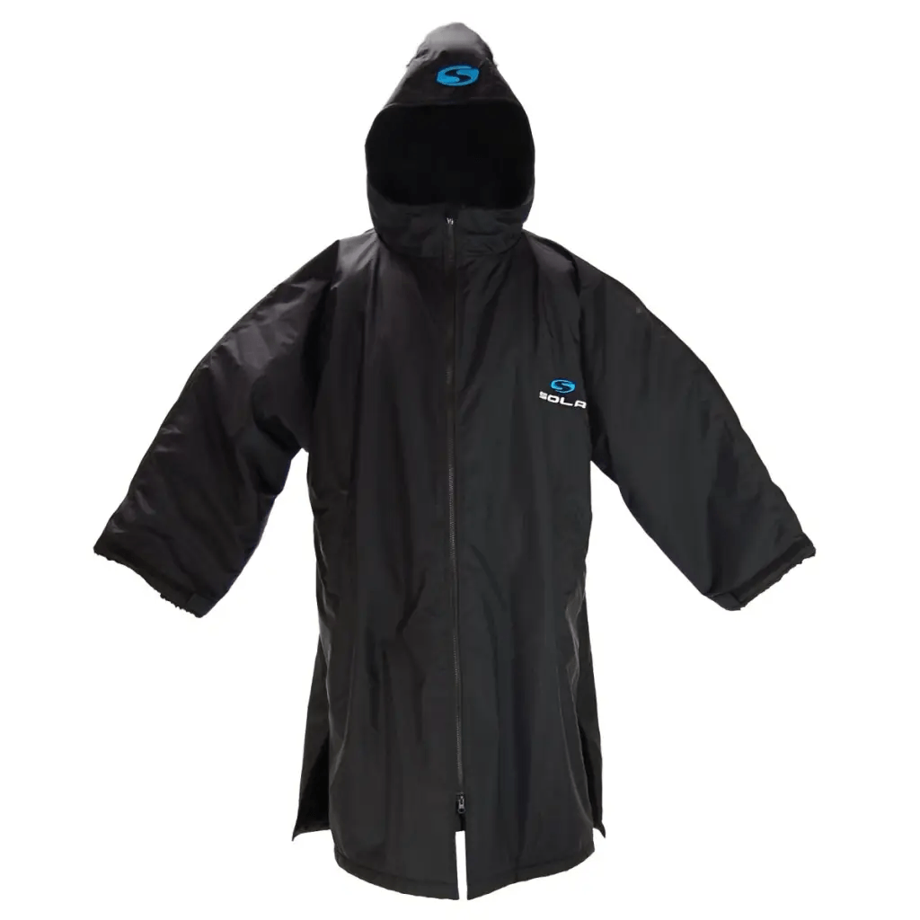 Sola Waterproof Changing Coat / Robe - Black