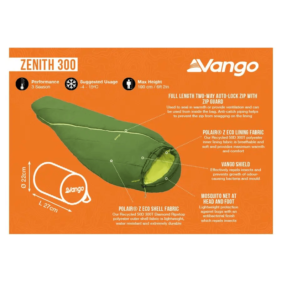 VANGO ZENITH 300 - PERIDOT GREEN - Atlantic Kayaks & Leisure