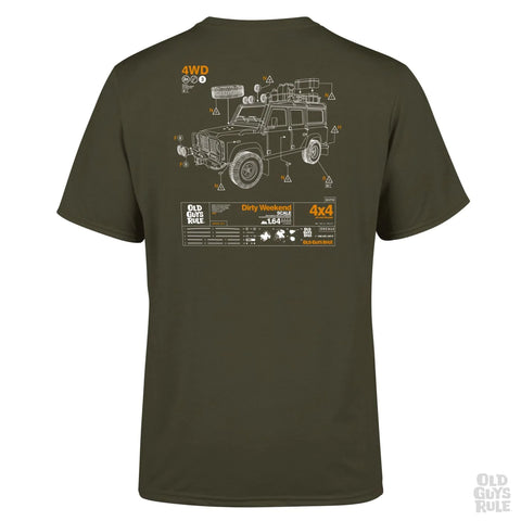 OLD GUYS RULE 'DIRTY WEEKEND IV' T-SHIRT - OLIVE