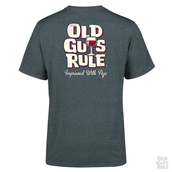 dark heather old guys rule 'improved with age' t-shirt - dark heather